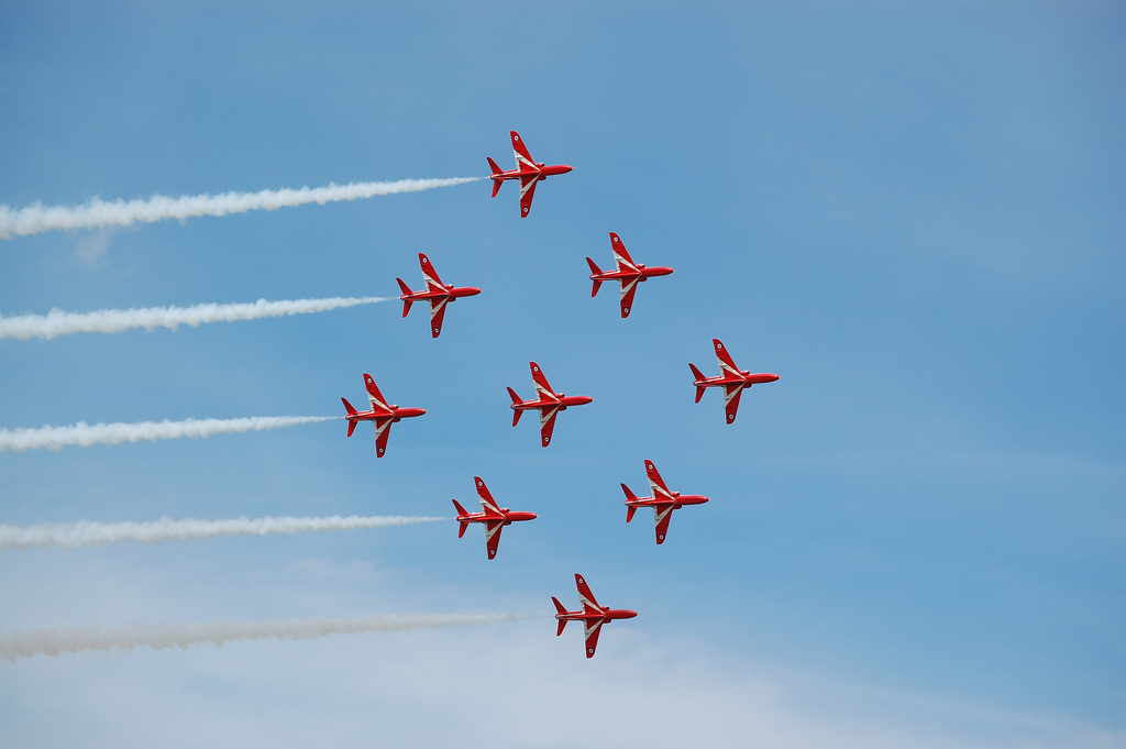 Les flèches rouges dans Diamond Nine (Image : UK Aviation Media)