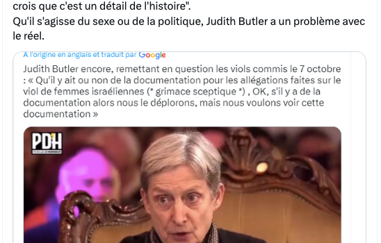 , Judith Butler soutien du Hamas : dérive personnelle de la théoricienne des études de genre ou disqualification de son travail